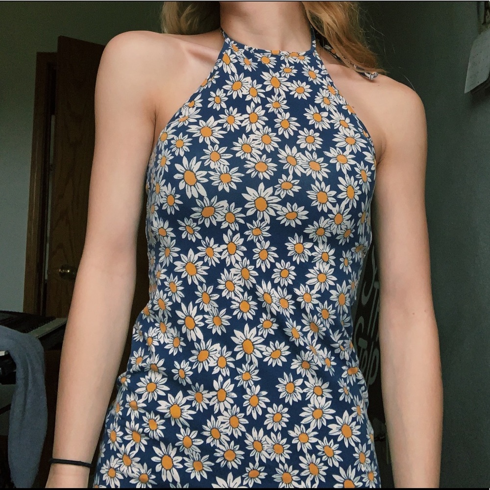 Floral sunflower bodycon summer dress